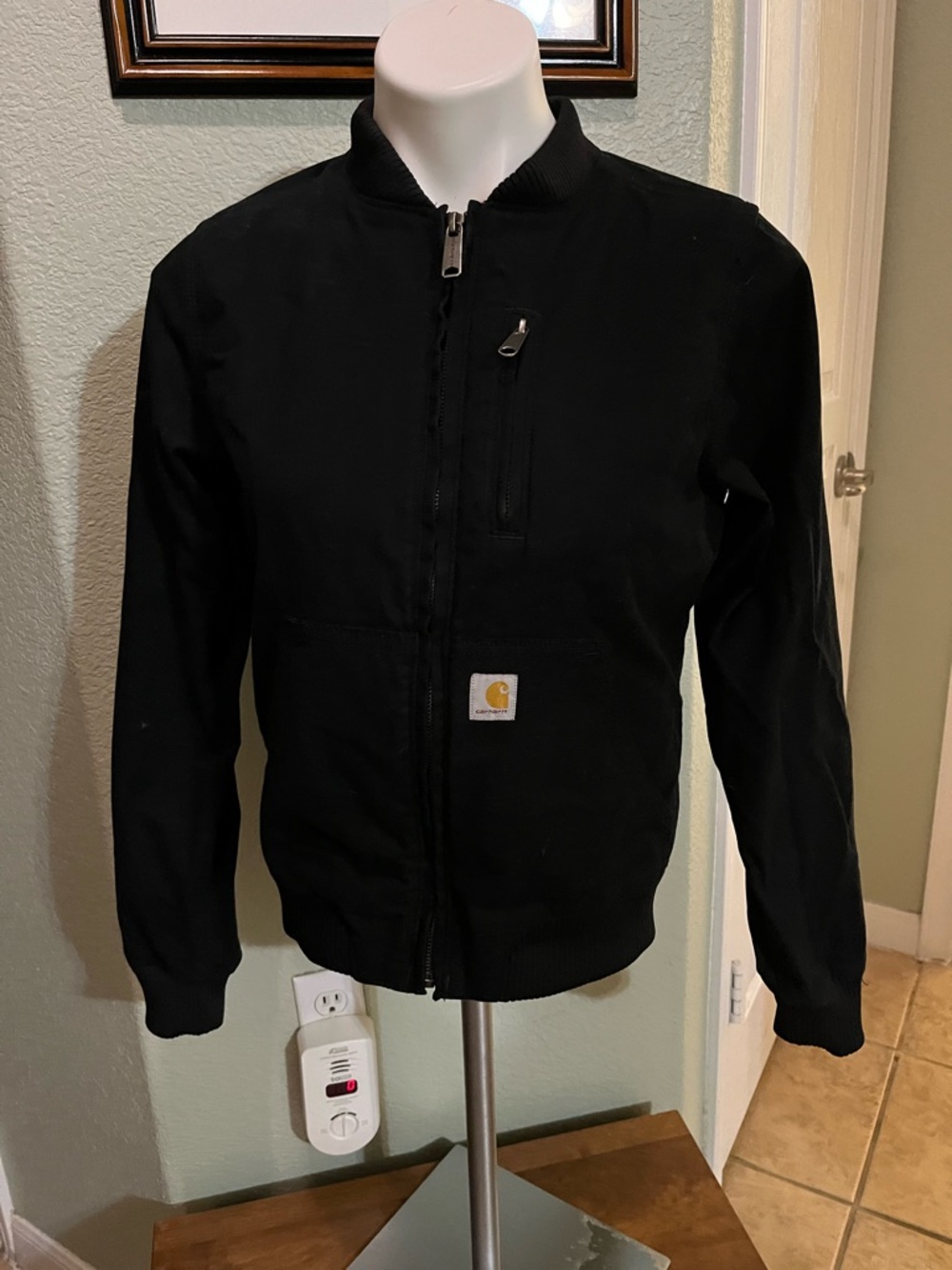 Carhartt Black Bomber Jacket with Chest Zip Pocket